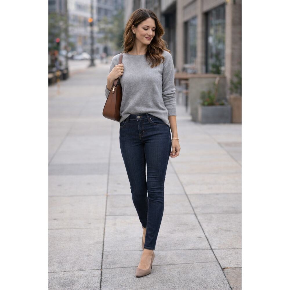 Banana Republic Indigo Denim Jeggings Skinny Stretch Pants 0 Minimalist Capsule